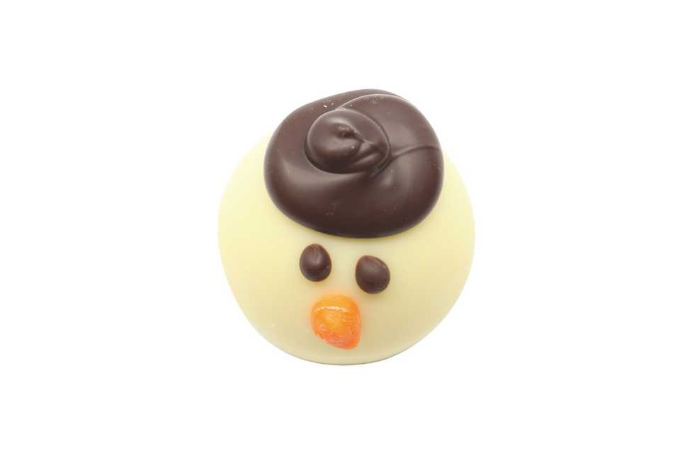 White Chocolate Snowman Head Vanilla Ganache