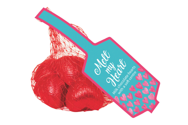 Net Bag of Foiled Milk Chocolate Hearts