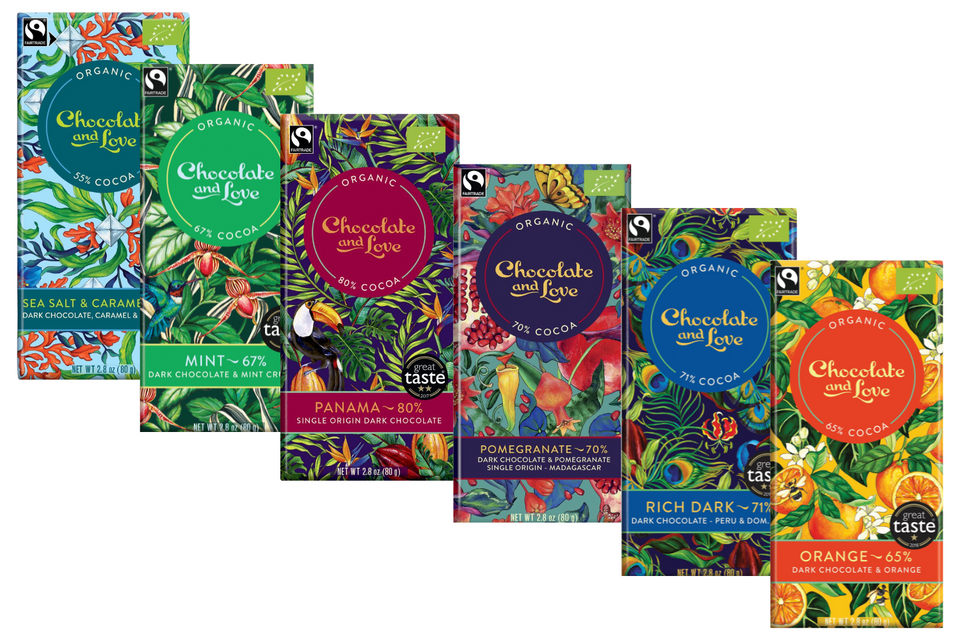 Chocolate and Love Fairtrade Organic Chocolate Bars xx