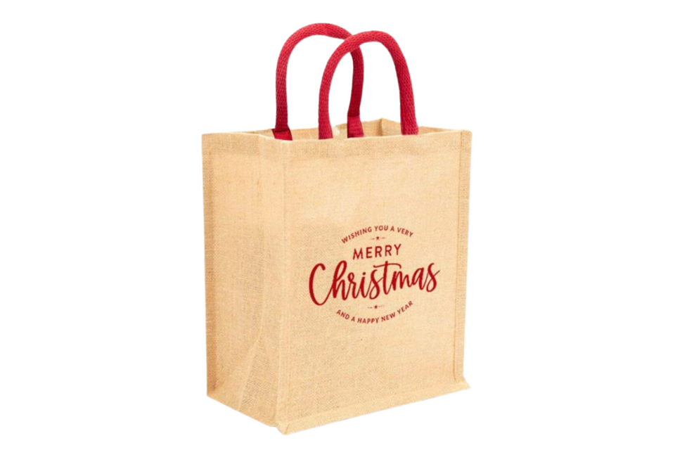 6 Bottle Merry Christmas Jute Shopping Bag xx