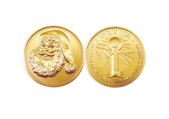 100mm Gold Christmas Chocolate Coin