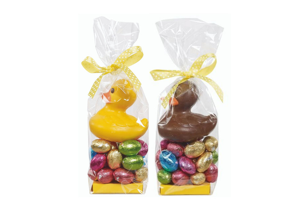 Chocolate Duck with Foiled Mini Eggs xx