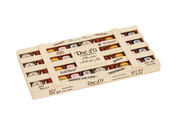 Duc d'O Wooden Crate of Chocolate Liqueurs